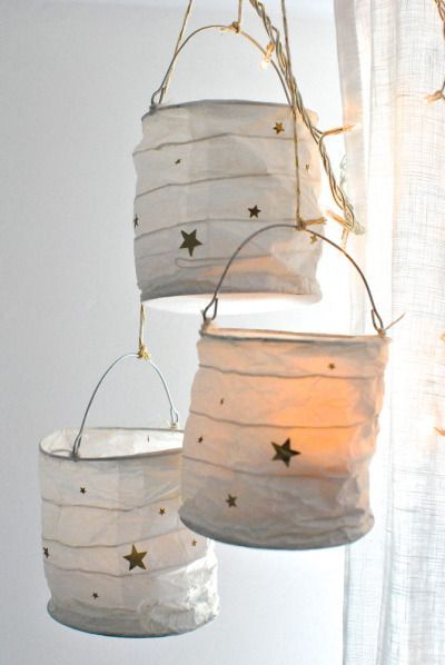 Vintage, Shabby Charm Deco Pastel, Diy Lampe, Deco Luminaire, Twinkle Twinkle Little Star, Pisco, Shades Of White, Paper Lanterns, Candle Lanterns, Winter Time