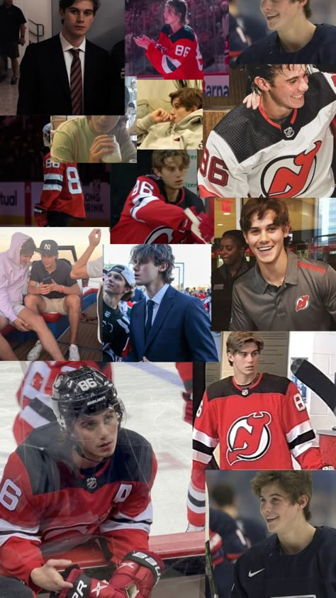 Jack Hughes Collage, Jack Hughes Hockey, Hockey Wallpaper, Nhl Hockey Players, Nj Devils, Puck Bunny, Connor Bedard, Hughes Brothers, Hockey Romance