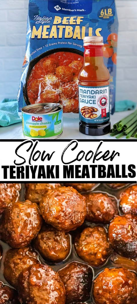 Chicken Meatballs Crockpot, Pineapple Teriyaki Meatballs, Meatballs Teriyaki, Teriyaki Meatballs Recipe, Pineapple Meatballs, Meatballs Chicken, Chicken With Pineapple, Pineapple Teriyaki, Meatball Recipes Crockpot