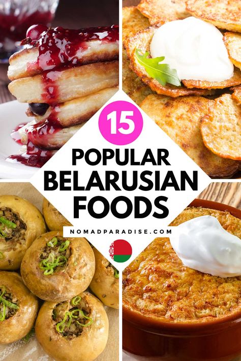 Belarusian food: 15 traditional and popular Belarusian food and drinks to try in Belarus. Belarus travel tips, what to eat in Belarus, what to eat in Minsk, Belarusian cuisine, Belarusian appetizers, mains, desserts, and drinks, foodie travel Eastern Europe. #nomadparadise #belarusianfood Belarusian Food, Belarus Recipes, Belarus Food, Travel Eastern Europe, International Food Day, Belarus Travel, Asian Fruit, Drinks To Try, Eastern European Recipes