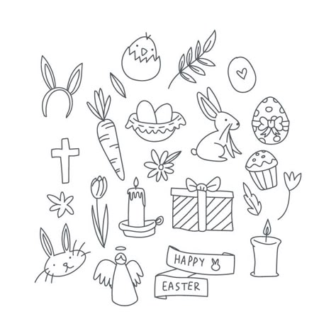 Free Stock Photo of Easter Doodles Simple Easter Drawing Ideas, Easter Doodles Christian, Easter Line Drawings, Simple Easter Drawings, Easter Whiteboard Ideas, Easter Bunny Doodle, Easter Doodles Easy, Easter Sketches, Easter Drawings Ideas