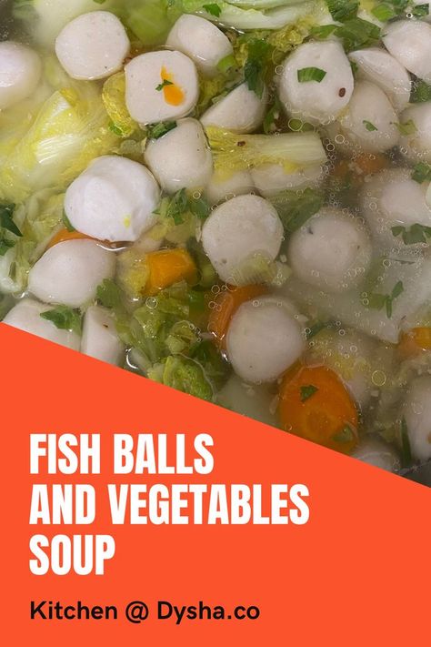 Need cooking ideas and inspiration for today? How about cooking Fish Ball and Vegetables Soup! It's quite simple actually. Get the fish balls at any Asian supermarket. Then put in some vegetables. Be creative! Less than 30 minutes and it's ready. 🙂 Fish Ball Soup, Spicy Soup Recipes, Asian Supermarket, Vegetables Soup, Fish Balls, Cooking Fish, Spicy Soup, Fish Ball, Fish Cakes