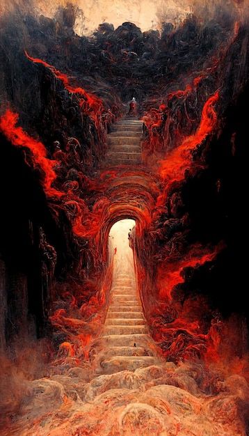 The hell inferno metaphor souls entering... | Premium Photo #Freepik #photo #hell #inferno #hell-background #red-fire Ancient Stone Wall, Motorcycle Artwork, Red And Black Wallpaper, Tattoo Background, Hell Fire, Soul Stone, Dantes Inferno, Burning Fire, Ancient Stone