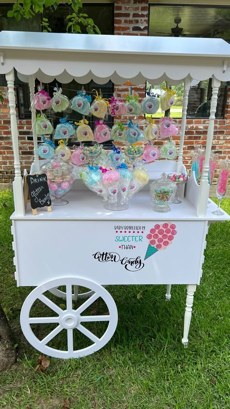 Sweet Carts Ideas, Decor Aqiqah Baby Boy, Sweet Cart Ideas, Dessert Cart Ideas, Diy Candy Cart, Candy Cart Ideas, Candy Station Ideas, Candy Bar Cart, Sweets Cart