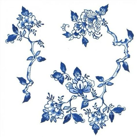 Chinese Pottery Pattern, Blue China Patterns, Chinese Porcelain Pattern, Blue Pottery Designs, Blue Ink Tattoos, Fleurs Art Nouveau, Red Tattoo Ideas, Red Ink Tattoo, Sketch Note