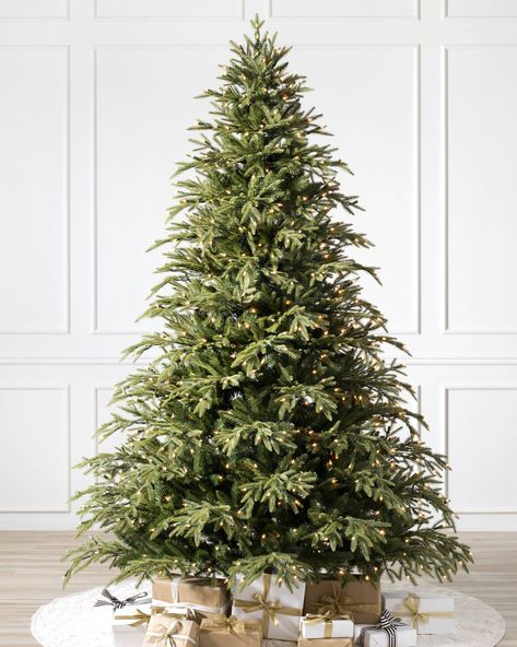 Brewer Spruce Artificial Christmas Tree from Balsam Hill Narrow Christmas Tree, Lux Christmas, Balsam Hill Christmas Tree, Realistic Artificial Christmas Trees, Christmas Tree Green, Prelit Tree, Artificial Christmas Trees, Balsam Hill, Adornos Halloween