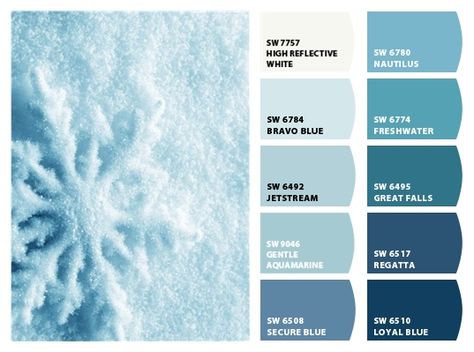 Ice Blue Colour Palette, Sherwin Williams Blue Color Palette, Ice Blue Color Combination, Ice Blue Paint Color, Blue Color Wheel, House Color Schemes Interior, A5 Hobonichi, Sherwin Williams Color Palette, Southwest Colors