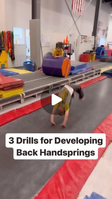 Tumble Track Drills, Tumbling Stations, Back Hand Spring Drills, Backhandspring Drills, Back Hand Spring, Gymnastic Stuff, Back Handspring Drills, Tumbling Drills, Cheer Moves