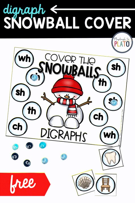 Winter Literacy Centers, Digraph Games, Kindergarten January, Easy Learning Activities, 1st Grade Phonics, Digraphs Activities, 1st Grade Literacy, Kindergarten Literacy Centers, Winter Unit