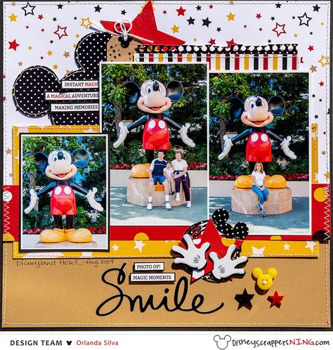 Disneyland Holidays, School Scrapbook Layouts, Scrapbook Design Layout, Disney Scrapbooking Layouts, Picture Layouts, Disney Scrapbook Pages, Vacation Scrapbook, Disney Scrapbooking, Scrapbook Background