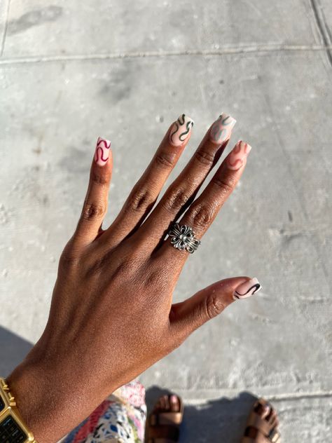 Swirl Acrylic Nails, Line Nail Designs, Lines On Nails, Nail Design, Swirl, Acrylic Nails, Nail Designs, Engagement Rings, Nails