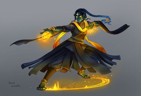 D&D character concept: Asra Gilavar, Anna Landin on ArtStation at https://www.artstation.com/artwork/JY0ln Way Of The Sun Soul Monk, Way Of The Sun Soul Monk Dnd, Sun Soul Monk Dnd, Air Genasi Monk, Sun Soul Monk, Air Genasi, Monk Dnd, D D Character Ideas, Fantasy Races