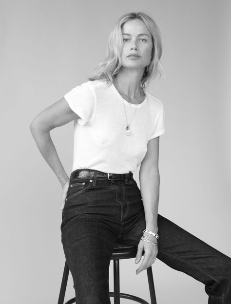 Supermodel Carolyn Murphy’s Secret to Getting Dressed in the Morning - WSJ Iselin Steiro, Casting Models, Carolyn Murphy, Pulled Back Hairstyles, Silk Twill Scarf, Hair Pulling, Img Models, Cover Girl, Just Run