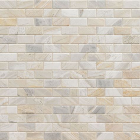 Athena Gold 2" x 4" Honed and Beveled Marble Mesh Mounted Mosaic Tile Kitchen Backsplash Countertop, Honed Marble Floor, Bevelled Tiles, Gold Tile, Marble Wall Tiles, Backsplash Bathroom, Honed Marble, Marble Mosaic Tiles, Mosaic Flooring