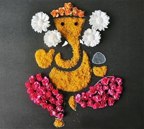 Missing Home This Diwali ! | The Snazzy Mom Blog Wedding Rangoli, Floral Rangoli, Ganesh Rangoli, Poo Kolam, Ganesha Rangoli, Flowers Rangoli, Diwali Decorations At Home, Bappa Morya, Diy Diwali Decorations