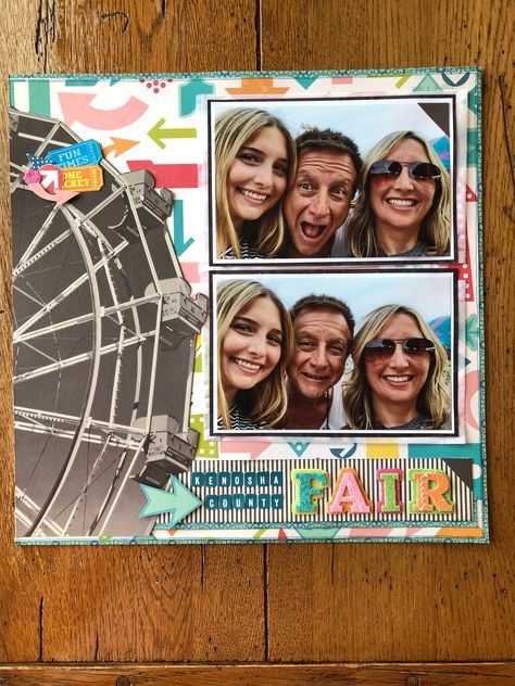 Fair Scrapbook Pages, Fall Scrapbook Layouts, Fall Scrapbook, Amusement Parks, County Fair, Memory Books, Layout Ideas, Scrapbook Inspiration, Scrapbook Ideas