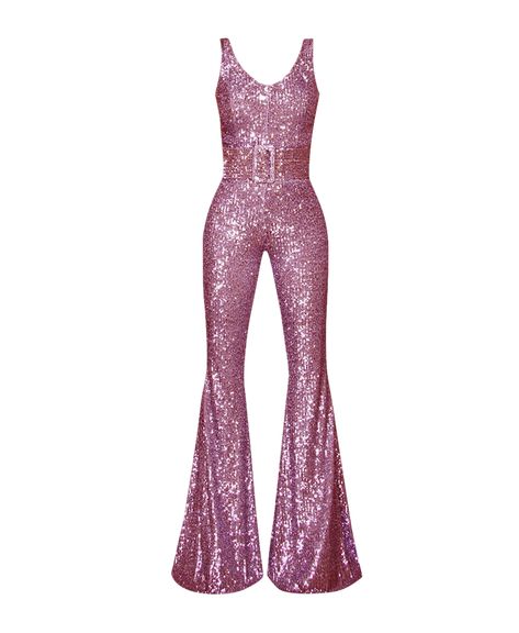 Shop Rika Jumpsuit - Pink from Gigii's at Seezona | Seezona Vegas Fits, Glitter Jumpsuit, Disco Jumpsuit, Jumpsuit Pink, Sparkle Outfit, Moda Hippie, Hot Halloween Outfits, Catty Noir, Design Moda