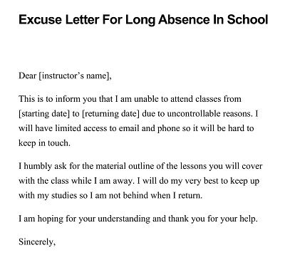 An excuse letter is a written document provided by an individual or student to their school or employer, as a way of explaining their absence from work or class. Excuse letters may be used when someone has been absent due to illness, family events or emergencies, travel issues, etc., and are often accompanied by medical documentation to provide proof that the sickness was serious enough. Letter Of Absence From School, Excuse Letter For Absent Student, Excuse Letter For Being Absent In School As A Student, Excuse Letter For Being Sick In School, Excuse Letter For Being Sick Student, Excuse Letter For Being Absent In School Because Of Sick, Excuses To Not Go To School, Excuse Letter For Being Absent In School, Excuse Letter For Being Sick