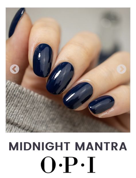 Opi Navy Blue Dip Powder, Midnight Blue Short Nails, Short Navy Blue Nails, Midnight Blue Nails, Navy Blue Nail Polish, Blue Prom Nails, Blue Nail Color, Dark Blue Nails, Navy Blue Nails