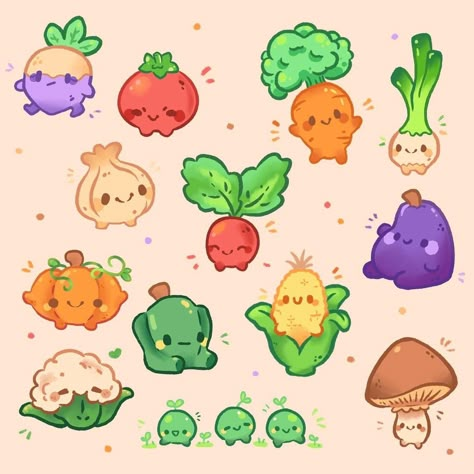 Food Doodles, Cute Food Drawings, Cute Animal Drawings Kawaii, Cute Doodles Drawings, Cute Kawaii Drawings, Cute Doodle Art, Mini Drawings, Food Drawing, Cute Little Drawings