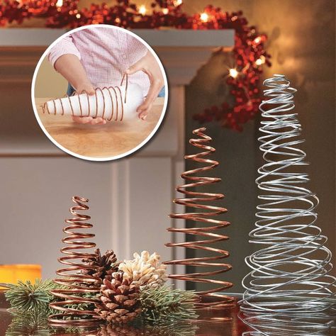 Turn Wire into Whimsical Trees | My Home My Style eNotes Jul Diy, Pretty Christmas Trees, Noel Christmas, E Card, Holiday Diy, Xmas Crafts, Christmas Deco, Diy Holiday, Christmas Projects