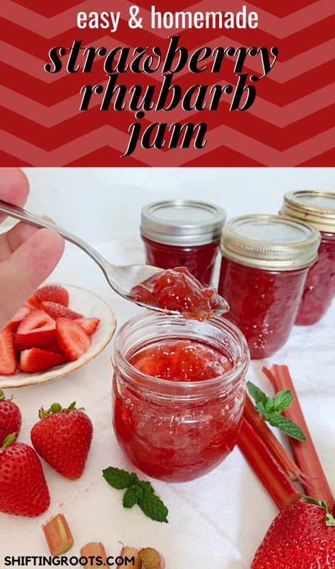 Homemade Strawberry Rhubarb Jam with Pectin Strawberry Rhubarb Jalapeno Jam, Rhubarb Jam With Strawberry Jello, Strawberry Rhubarb Jam Without Pectin, Strawberry Rhubarb Jam With Pectin, Rhubarb Jam With Pectin, Rhubarb Jalapeno Jam, Strawberry Rhubarb Jam Canning, Strawberry Rhubarb Jelly, Rhubarb Strawberry Jam