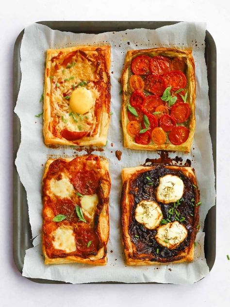 Puff Pastry Savory, Ideas With Puff Pastry, Starters Recipes Dinner Party, Puff Pastry Dinner, Puff Pastry Tarts, Kids Lunch Ideas, Savory Puff Pastry, Gluten Free Puff Pastry, Goat Cheese Tart