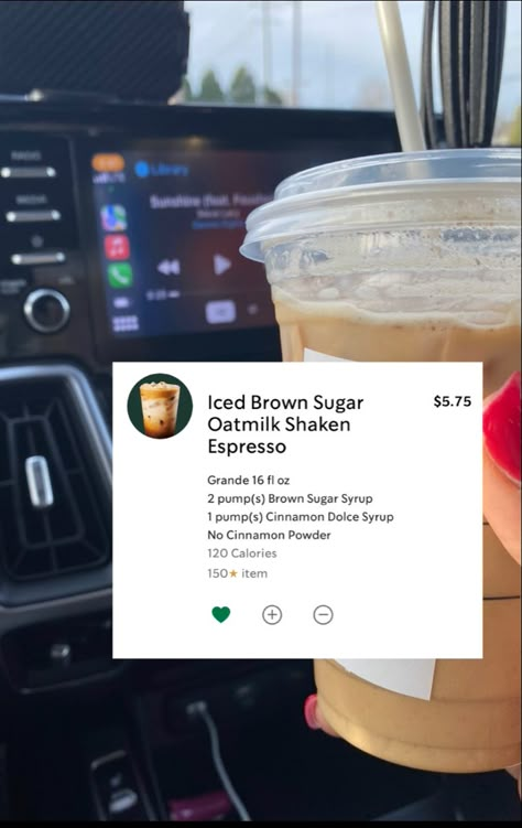Oatmeal Shaken Espresso Starbucks, Starbucks Drinks Shaken Espresso, Brown Shaken Espresso Starbucks, Cinnamon Dolce Starbucks Drinks, Starbucks Shaken Espresso Drinks, Starbucks Drinks Brown Sugar, Iced Shaken Espresso Starbucks Order, Starbucks Shaken Espresso Order, Grande Starbucks Drinks