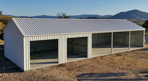 Farm Sheds & Rural Steel Buildings - ShedSafe® Accredited & 100% Aussie Steel - Call 1800-764-764 Farm Storage Buildings, Farm Equipment Storage, Building A Storage Shed, Cattle Barn, Modern Warehouse, Farm Shed, Steel Sheds, Steel Frame House, Pole Buildings