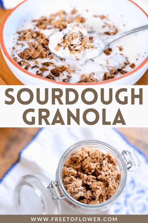 Sourdough Granola - Easy recipe for Crunchy Treat Sourdough Cereal, Sourdough Granola, Diy Granola, Sourdough Discard Recipes, Raw Granola, Make Ahead Breakfast Casserole, Granola Clusters, Protein Granola, Discard Recipes