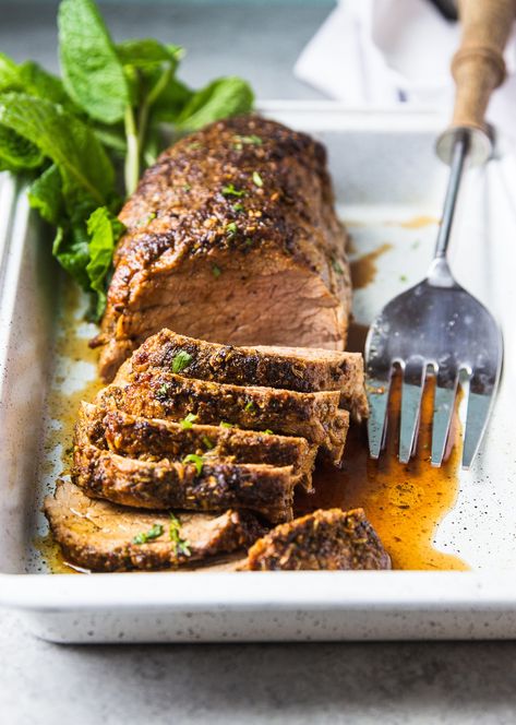 Herb Crusted Pork Tenderloin, Perfect Pork Tenderloin, Crusted Pork Tenderloin, Garden In The Kitchen, Beautiful Meals, Juicy Pork Tenderloin, Honey Garlic Pork Chops, Spice Combinations, Pork Tenderloin Recipe