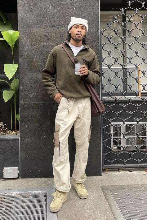 Men’s Clark’s Outfit, Cute And Cozy Fits, Mens Copenhagen Style, Copenhagen Mens Fashion, Thanksgiving Fits Men, Thrifted Mens Fashion, Clark’s Outfit, Thanksgiving Outfits Men, Coffee Date Outfit Men