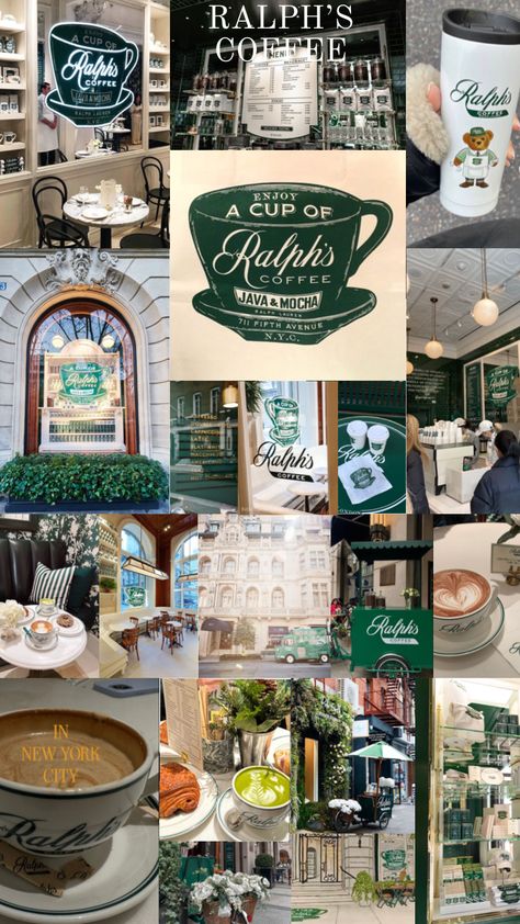 ralph’s coffee, ralph lauren, new york city, green aesthetic, ralph’s coffee shop, coffee, coffee shop, coffee shop aesthetic New York Shopping Aesthetic, Green Coffee Shop, Ralph Lauren Cafe, Ralphs Coffee Aesthetic, Ralph Lauren Coffee Tote Bag, Ralph Lauren Cafe New York, Ralph’s Coffee Aesthetic, Ralphs Coffee London, Ralphs Coffee