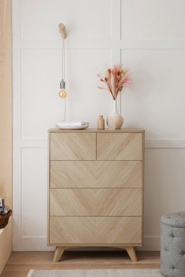 Anderson Oak Effect Multi Chest Scandinavian Chest Of Drawers, Dressing Table And Chest Of Drawers, Home Bedroom Design, Dresser Table, Bedside Table Design, Bedroom Chest Of Drawers, Bedroom Drawers, Scandinavian Bedroom, Bedroom Chest