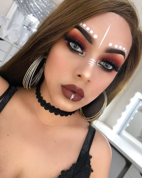 Metal Festival Makeup, Rave Eyeshadow, Sephora Squad, Boho Festival Makeup, Coachella Make-up, Edc Makeup, Viking Makeup, Rave Ideas, Circus Makeup