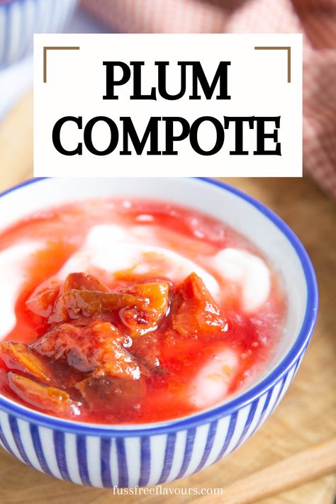 Plum Compote Recipes, Yogurt Waffles, Yogurt For Breakfast, Plum Compote, Canned Plums, Compote Recipe, Apple Jam, Fruit Compote, Plum Jam