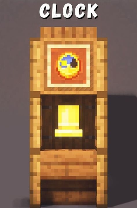 Villager Breeder, Minecraft Clock, Minecraft Villager, Clock Ideas, Minecraft Stuff, Minecraft Building, Grandfather Clock, Minecraft Designs, Clock Design