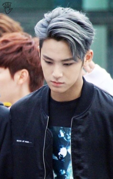 Grey Hair Color Men, Asian Hair Color, Silver Hair Men, Boys Colored Hair, Asian Man Haircut, Korean Men Hairstyle, Hair Color Asian, Dyed Hair Men, Grey Hair Men