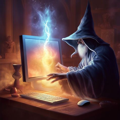 It's becoming popular now. AI is taking over the world to the next level❤️‍🔥🔥 Merlin The Wizard, Old Wizard, Seni Arab, Witch Pictures, Fantasy Wizard, Native American Artwork, Witch Art, Fantasy Artwork, Character Portraits