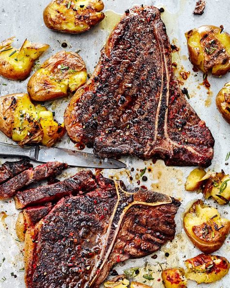 Tbone Steak Recipe, Tbone Steak, Coffee Chili, Coffee Rub, Rosemary Potatoes, Beef Fillet, T Bone Steak, Delicious Magazine, T Bone