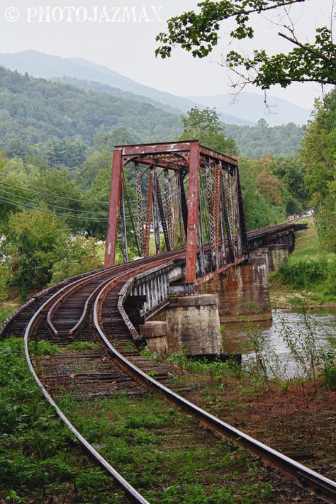 Railroad Trestle, Bryson City, North Carolina Bryson City North Carolina, Train Bridge, Railroad Bridge, Abandoned Train, Nc Mountains, Bryson City, North Carolina Mountains, North Carolina Homes, Old Trains