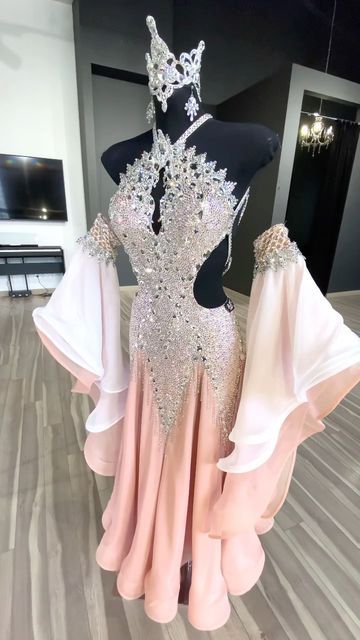 Ballroom Dress Gowns, Ballroom Dress Inspiration, Standard Dance Dress, Kawaii Outfit Ideas, Dance Competition Dress, School Dance Dresses, Latin Ballroom Dresses, Competition Dress, Ballroom Dance Dresses