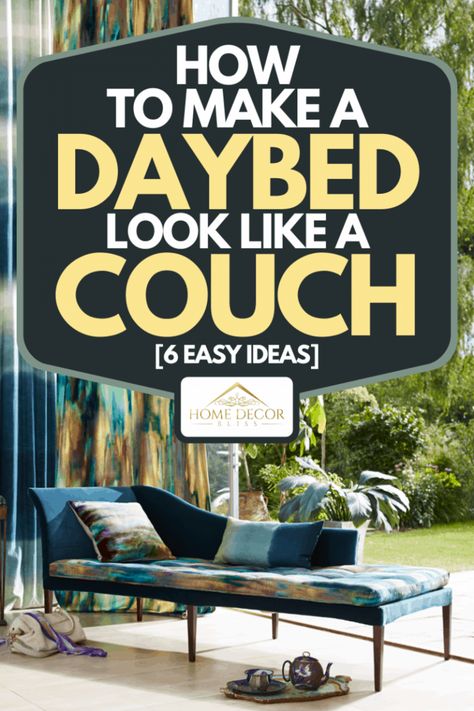 Daybed Bedding Sets Office, Queen Size Day Bed Ideas, Twin Bed Couch Living Room, Daybed Couch Styling Ideas, Day Bed Into Couch, Daybed From Twin Bed, Trundle Bed Couch Ideas, Living Room With Daybed Couch, Queen Mattress As Couch