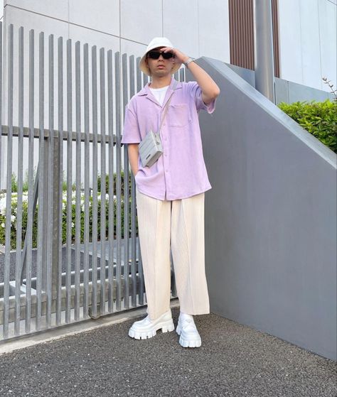 Outfit For Men Casual, Pastel Outfit Men, Outfit For Men, Pastel Outfit, Minimal Outfit, Fashion Inspiration Design, Japanese Outfits, Summer Outfits Men, Mens Casual Outfits