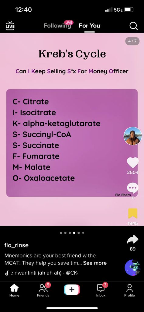 Metabolism Biology, Krebs Cycle Mnemonic, Mcat Mnemonics, Urea Cycle, Krebs Cycle, Asl Sign Language Words, Study Flashcards, Sign Language Words, Asl Sign Language