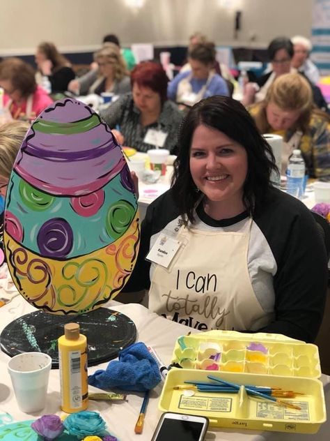 How to Host a Door Hanger Paint Party! - SOUTHERN ADOORNMENTS DECOR Contagious Laughter, Door Hanger Design, Vinyl Doors, Hanger Design, Swag Bag, Friends Laughing, Spring Painting, Step By Step Painting, So Thankful