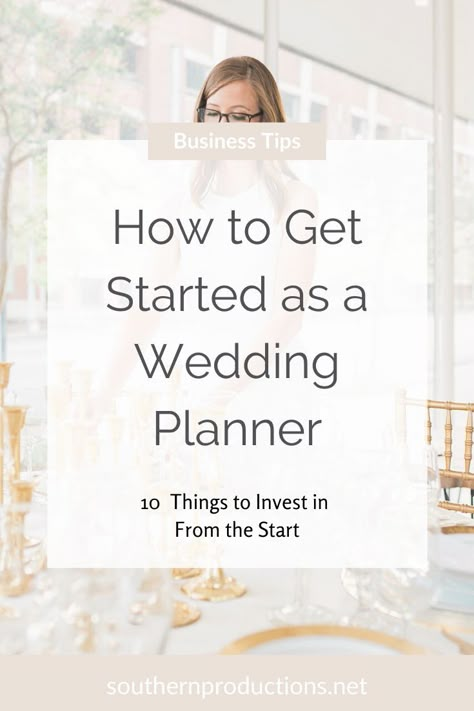 How to Get Started as a Wedding Planner : Southern Productions Wedding Planner Job, Wedding Business Ideas, Wedding Planner Career, Free Wedding Planner, Wedding Planner Business, Wedding Planner Binder, Wedding Planning Business, Wedding Planner Book, Planner Tips