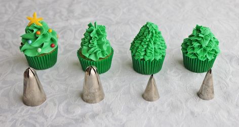 Tree Cupcakes, Deco Cupcake, Cupcakes Christmas, Christmas Cupcakes Recipes, Christmas Cupcakes Decoration, Christmas Tree Cupcakes, Christmas Cake Designs, Holiday Cupcakes, Mini Tree