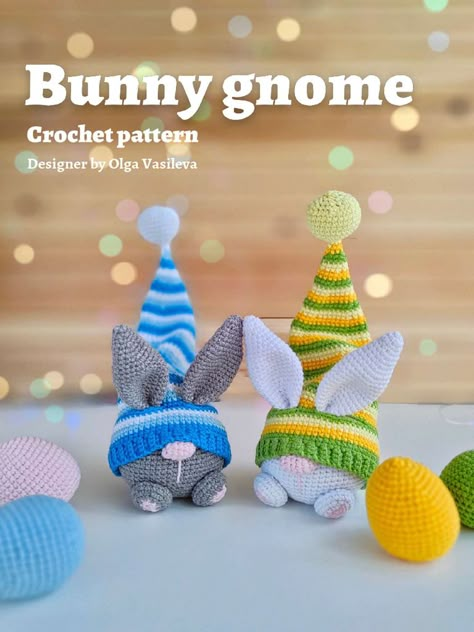 Easter Crochet Ideas, Crochet Gnomes Pattern, Crochet Gnomes Pattern Free, Egg Crochet, Gnomes Crochet, Amigurumi Easter, Single Crochet Increase, Gnome Amigurumi, Crochet Gnomes