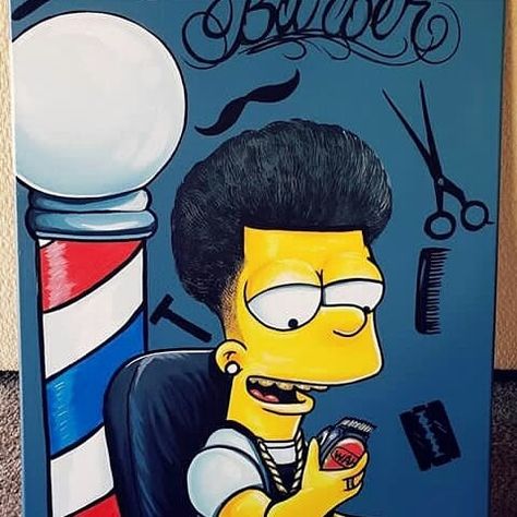 Barber Humor, Barber Shop Pictures, Barber Shop Interior, Barber Tattoo, Barber Logo, Barbershop Design, Barber Shop Decor, Simpsons Art, Beauty Salon Decor